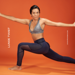 YOGA POSES FOR BODY TONE #8: LUNGE TWIST